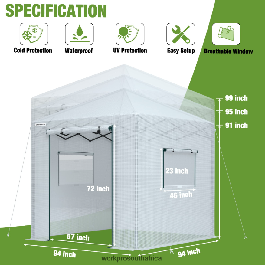 ZA WORKPRO Portable Walk-in Greenhouse Morden 4B8V2T279 Tool