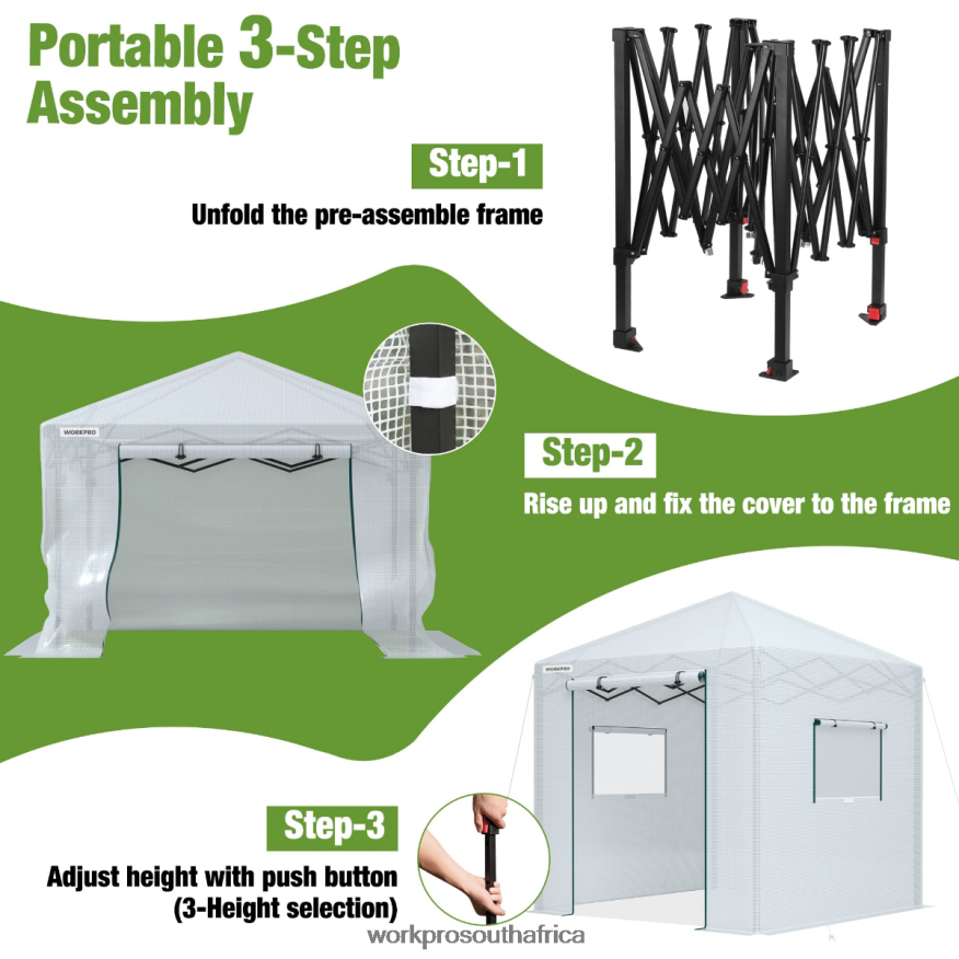 ZA WORKPRO Portable Walk-in Greenhouse Morden 4B8V2T279 Tool