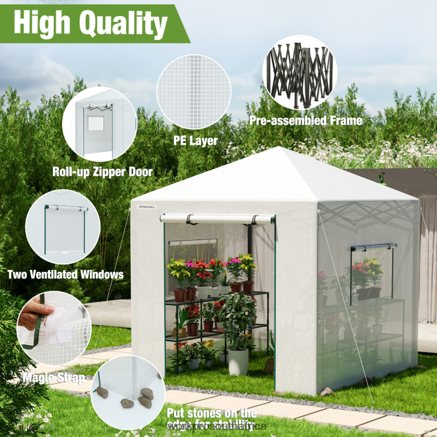 ZA WORKPRO Portable Walk-in Greenhouse Morden 4B8V2T279 Tool