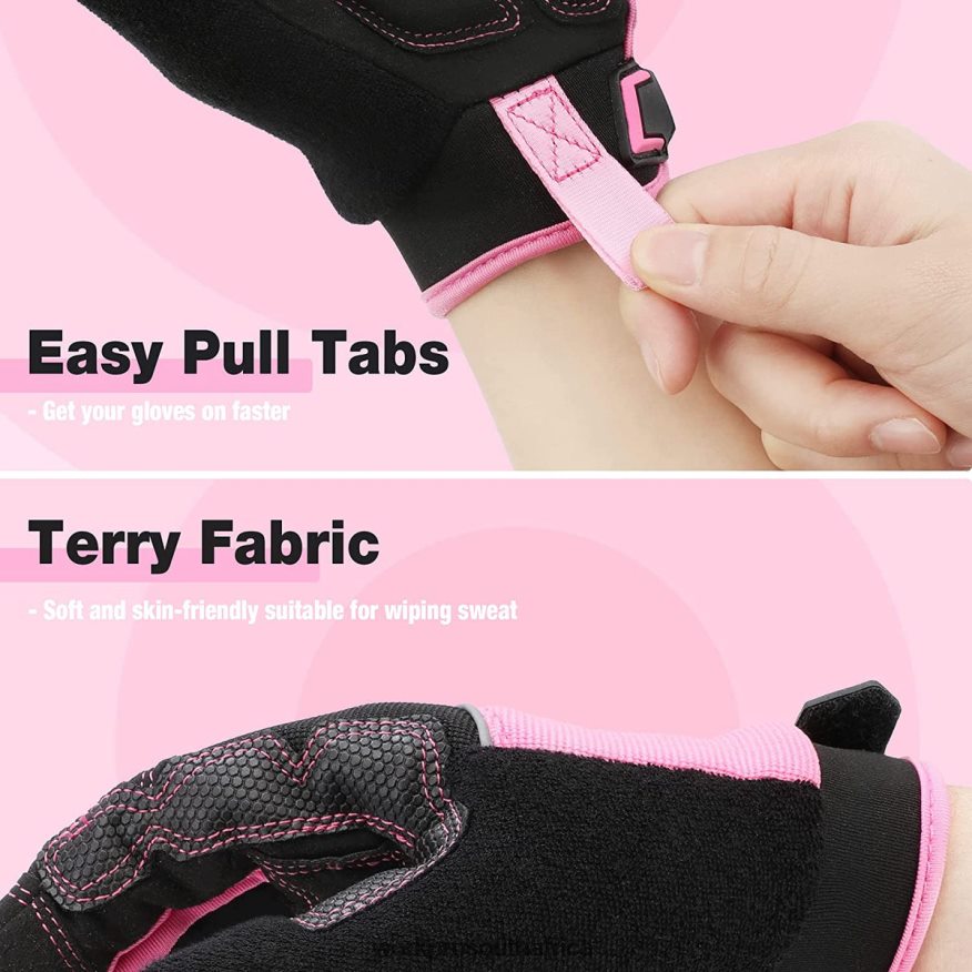 ZA WORKPRO Safety Work Gloves, Touch Screen, Terry Fabric, Non-Slip Working Gloves- M Pink 4B8V2T250 Tool