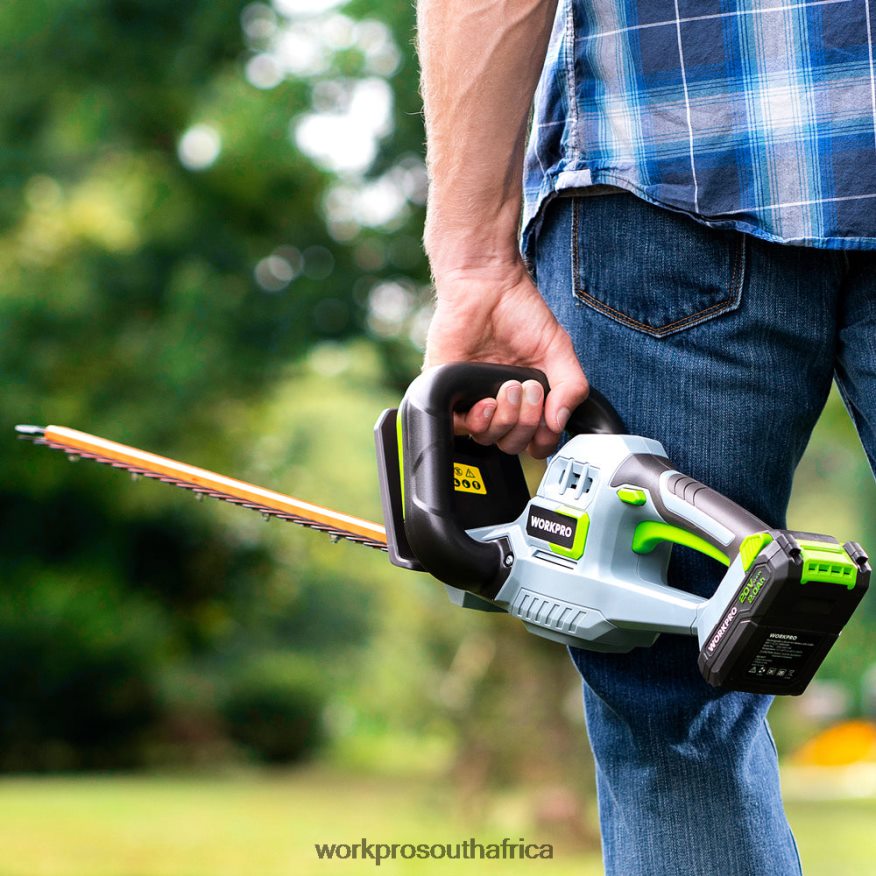ZA WORKPRO 20V Cordless Hedge Trimmer Dual Action Blades Electric Gardening Tool 2.0Ah Battery and 1 Hour Quick Charger Included Morden 4B8V2T295 Tool