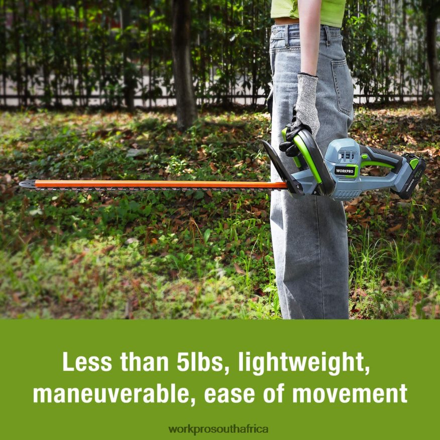 ZA WORKPRO 20V Cordless Hedge Trimmer Dual Action Blades Electric Gardening Tool 2.0Ah Battery and 1 Hour Quick Charger Included Morden 4B8V2T295 Tool