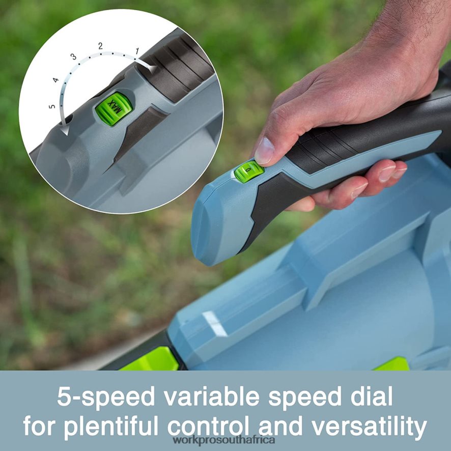 ZA WORKPRO 20V Cordless Leaf Blower with 5 Adjustable Speeds 4.0Ah Larger Capacity Battery and Quick Charger Included Helpful 4B8V2T292 Tool