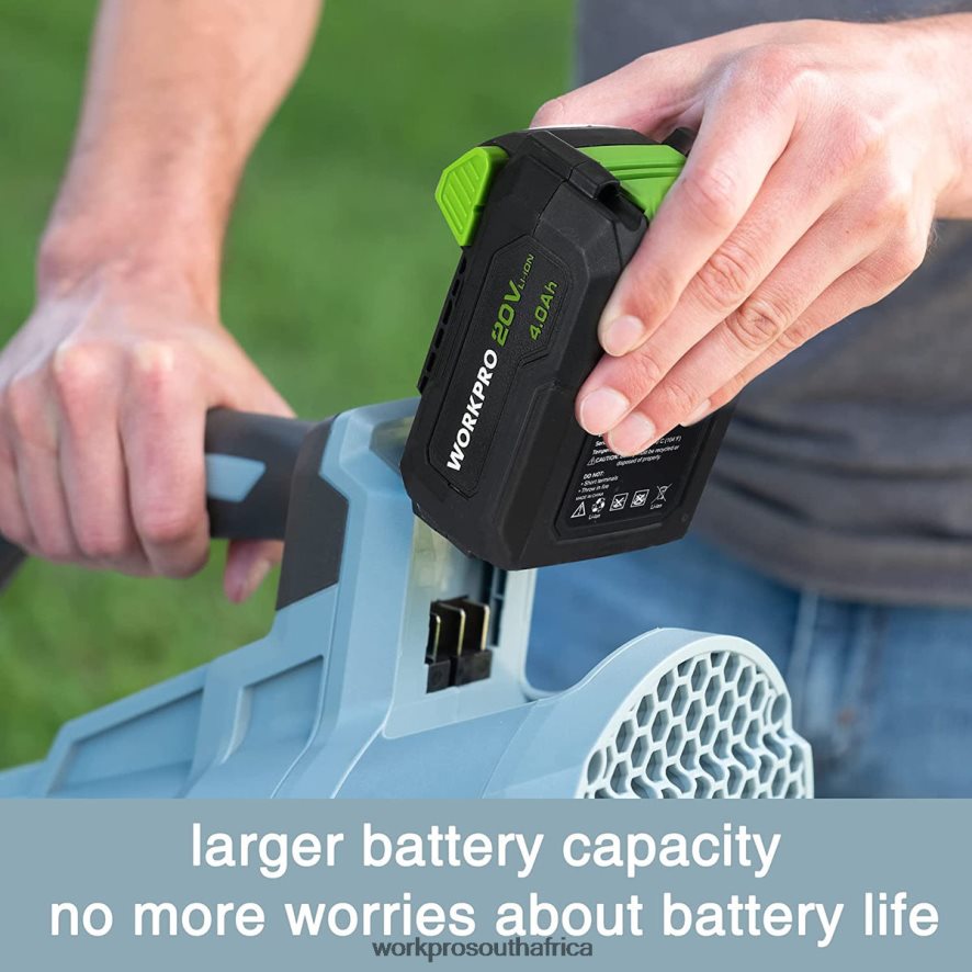 ZA WORKPRO 20V Cordless Leaf Blower with 5 Adjustable Speeds 4.0Ah Larger Capacity Battery and Quick Charger Included Helpful 4B8V2T292 Tool