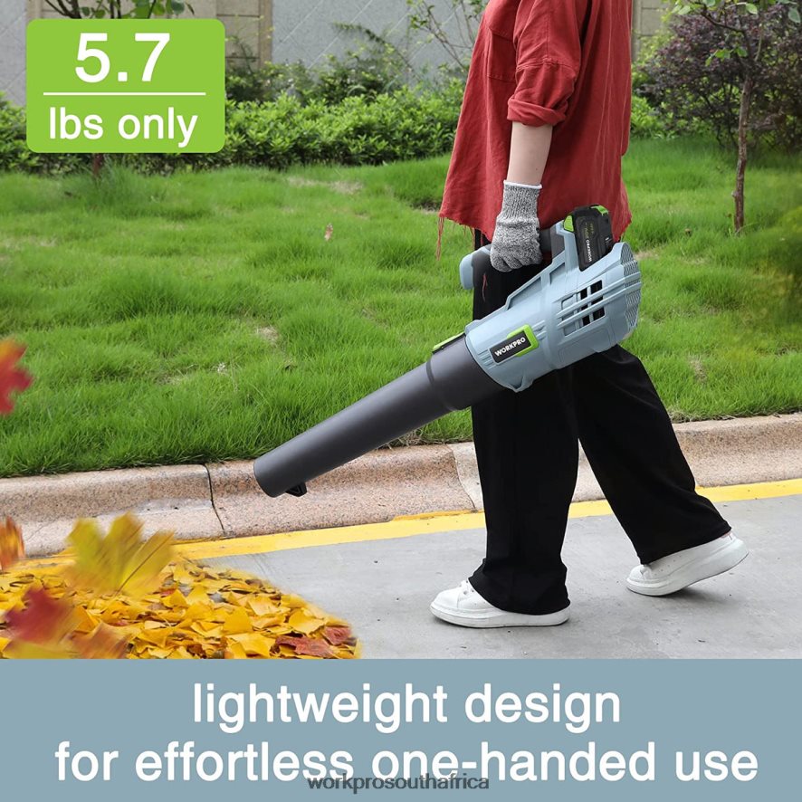 ZA WORKPRO 20V Cordless Leaf Blower with 5 Adjustable Speeds 4.0Ah Larger Capacity Battery and Quick Charger Included Helpful 4B8V2T292 Tool