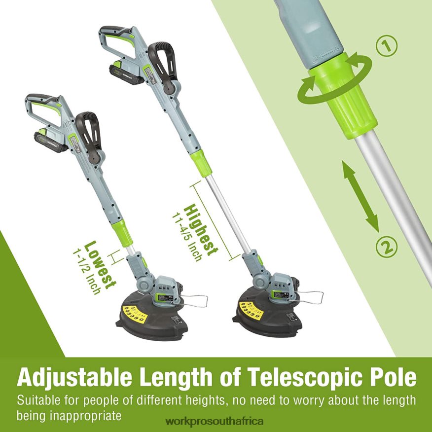 ZA WORKPRO 20V Cordless String Trimmer / Edger 12-inch with 2Ah Lithium-Ion Battery 1 Hour Quick Charger 16.4ft Trimmer Line Included Helpful 4B8V2T293 Tool