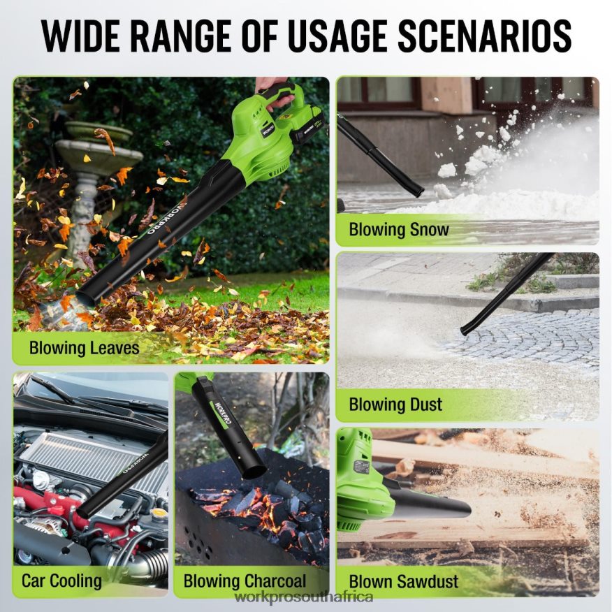 ZA WORKPRO 20V Lightweight Mini Cordless Leaf Blower wih Battery and Charger, 2-Speed Control Morden 4B8V2T303 Tool