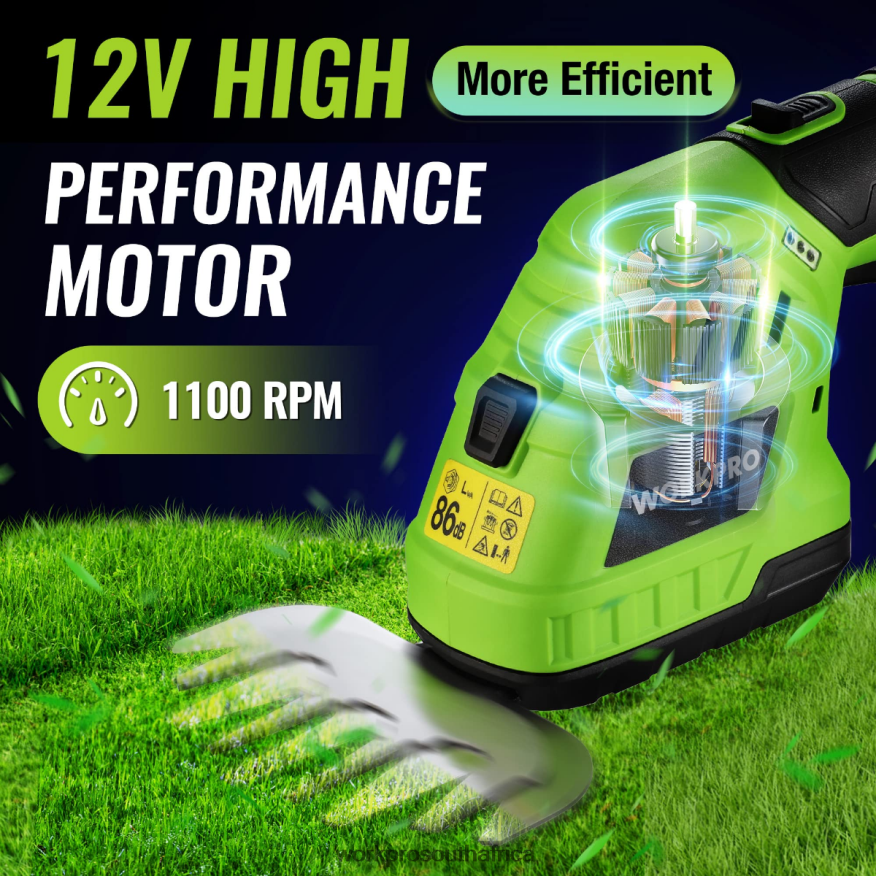 ZA WORKPRO 2 in 1 12V Electric Cordless Grass Hedge Shear & Handheld Shrubbery Trimmer, with 2.0Ah Rechargeable Lithium-Ion Battery and 1 Hour Fast Charger Morden 4B8V2T301 Tool