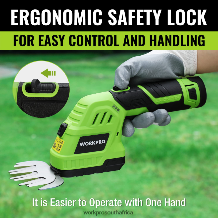 ZA WORKPRO 2 in 1 12V Electric Cordless Grass Hedge Shear & Handheld Shrubbery Trimmer, with 2.0Ah Rechargeable Lithium-Ion Battery and 1 Hour Fast Charger Morden 4B8V2T301 Tool