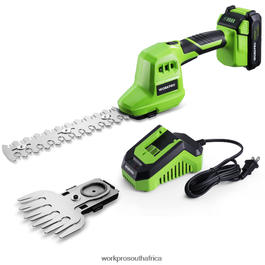 ZA WORKPRO 2 in 1 20V Electric Cordless Grass Hedge Shear & Handheld Shrubbery Trimmer, with 2.0Ah Rechargeable Lithium-Ion Battery and 1 Hour Fast Charger Useful 4B8V2T302 Tool