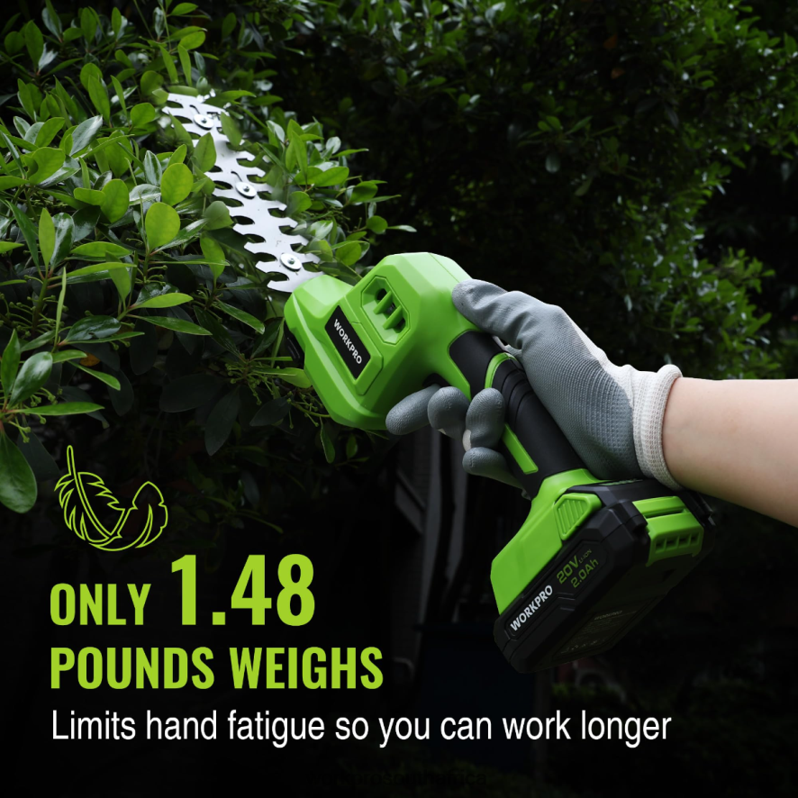 ZA WORKPRO 2 in 1 20V Electric Cordless Grass Hedge Shear & Handheld Shrubbery Trimmer, with 2.0Ah Rechargeable Lithium-Ion Battery and 1 Hour Fast Charger Useful 4B8V2T302 Tool