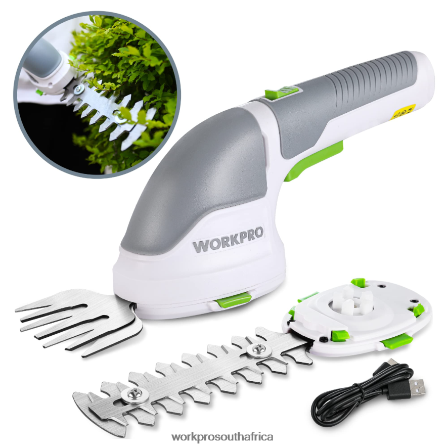 ZA WORKPRO 2 in 1 Handheld 3.6V Electric Cordless Shrubbery Trimmer Hedge Shears/Grass Cutter Pink/Green/White 4B8V2T268 Tool