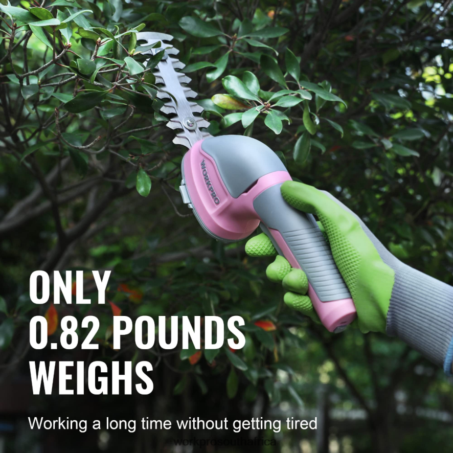ZA WORKPRO 2 in 1 Handheld 3.6V Electric Cordless Shrubbery Trimmer Hedge Shears/Grass Cutter Pink/Green/White 4B8V2T268 Tool