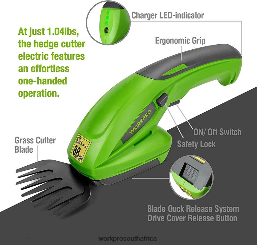 ZA WORKPRO 2 in 1 Handheld Hedge Trimmer 7.2V Electric Grass Trimmer Hedge Shears/Grass Cutter Morden 4B8V2T294 Tool