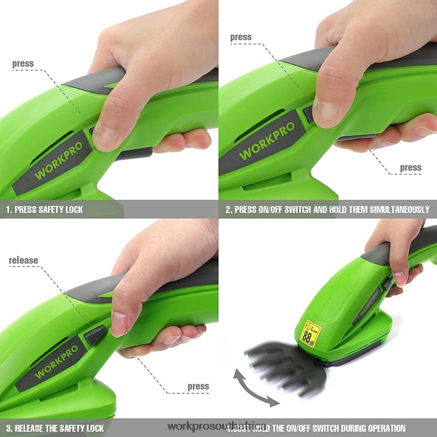 ZA WORKPRO 2 in 1 Handheld Hedge Trimmer 7.2V Electric Grass Trimmer Hedge Shears/Grass Cutter Morden 4B8V2T294 Tool