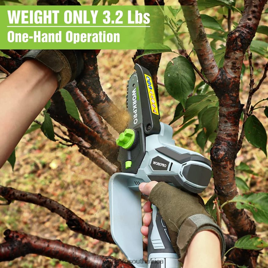 ZA WORKPRO Mini Chainsaw, Cordless Electric Compact Chain Saw with 2 Batteries, Replacement Guide Bar and Chain New 4B8V2T291 Tool