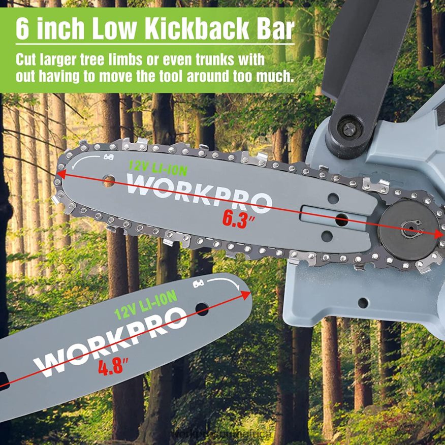 ZA WORKPRO Mini Chainsaw, Cordless Electric Compact Chain Saw with 2 Batteries, Replacement Guide Bar and Chain New 4B8V2T291 Tool