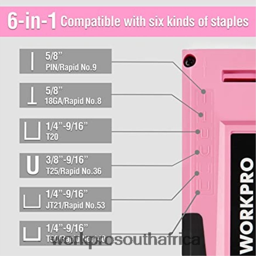 ZA WORKPRO 106 Pcs Tool Kit & 6 Pcs Magnetic Screwdrivers & 12V Cordless Drill Driver Kit & 6-in-1 Staple Gun Pink 4B8V2T312 Tool