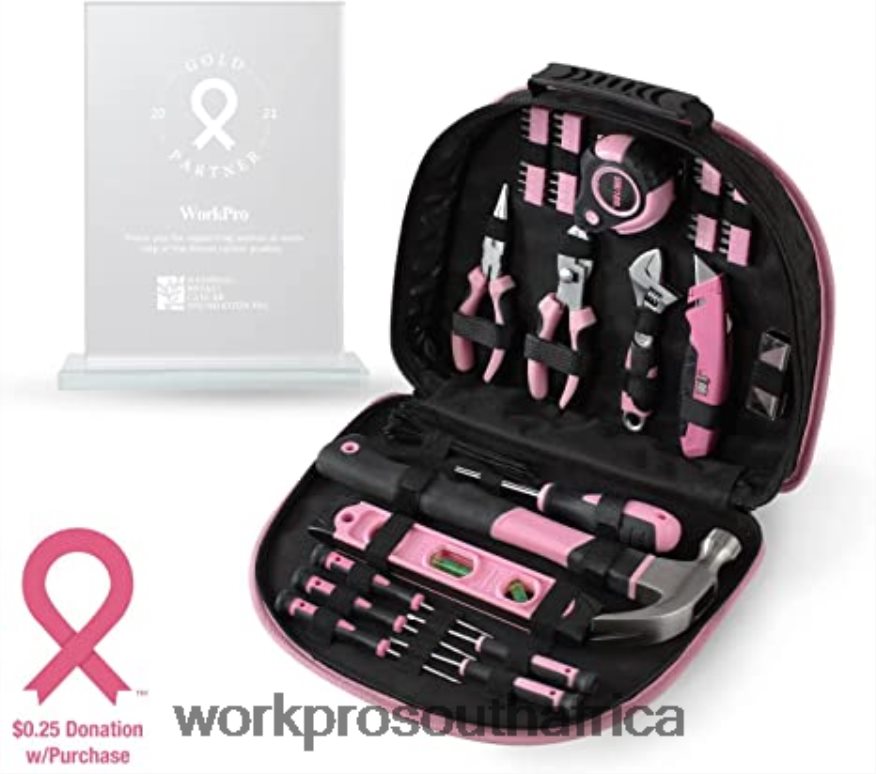 ZA WORKPRO 12V Cordless Drill Driver Kit & 103 Pcs Tool Kit & 8 Pcs Magnetic Screwdrivers Set & 6-in-1 Staple Gun Pink 4B8V2T315 Tool