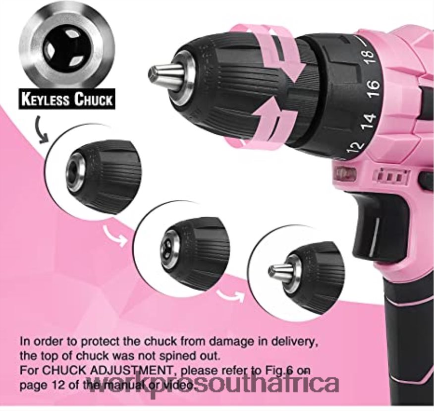 ZA WORKPRO 12V Cordless Drill Set & 6-in-1 Staple Gun & 8 Pcs Magnetic Screwdrivers Set & Cordless Hot Melt Glue Gun Pink 4B8V2T313 Tool