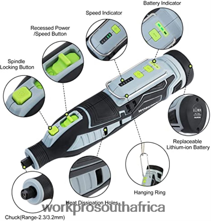 ZA WORKPRO 12V Cordless Rotary Tool Kit & 276-piece Rotary Tool Accessories Kit & 8-Piece Clamp Set & 4-in-1 Staple Gun Kit Morden 4B8V2T317 Tool