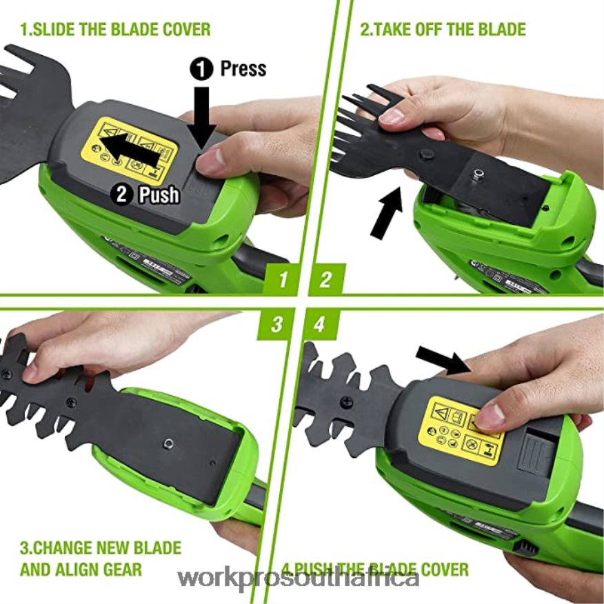 ZA WORKPRO 20V Cordless Hedge Trimmer & 2 in 1 Handheld Hedge Trimmer & 2-Piece Pruning Shears & Garden Knee Pads Morden 4B8V2T320 Tool