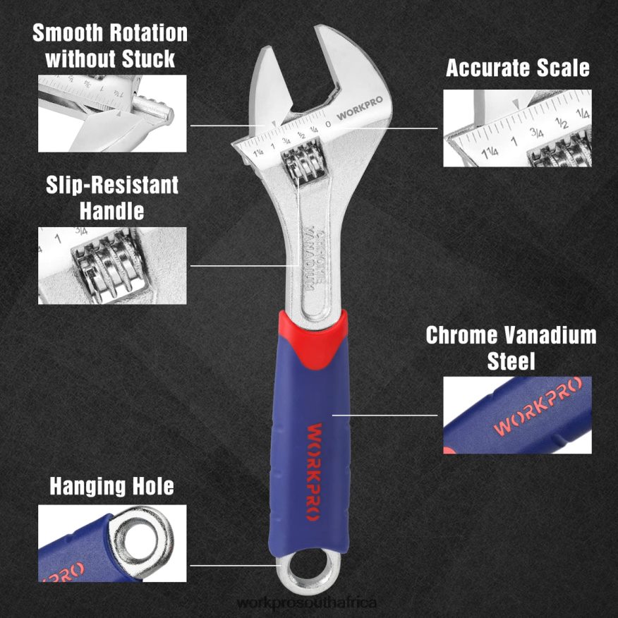 ZA WORKPRO 20V Cordless Impact Wrench & 5 Pcs Pliers Set & 16 Pcs Magnetic Screwdriver Set & 3 Pcs Adjustable Wrench Set Helpful 4B8V2T319 Tool