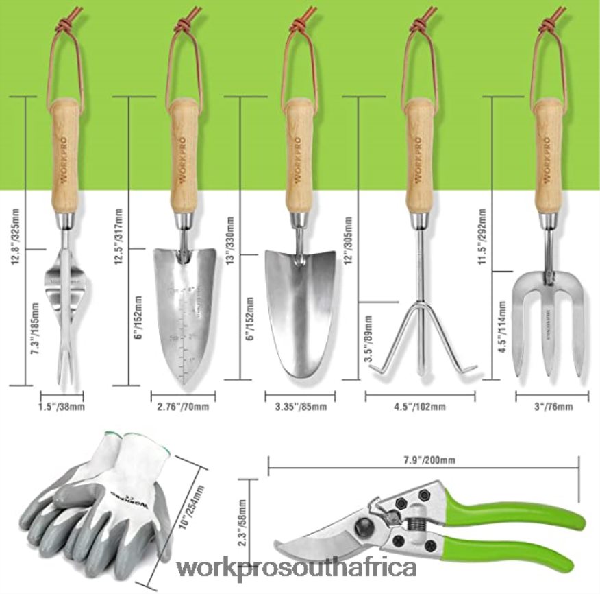 ZA WORKPRO Cordless Chain Saw & 7 Piece Garden Tools Set & 2 Pairs Garden Gloves & Garden Knee Pads Useful 4B8V2T314 Tool