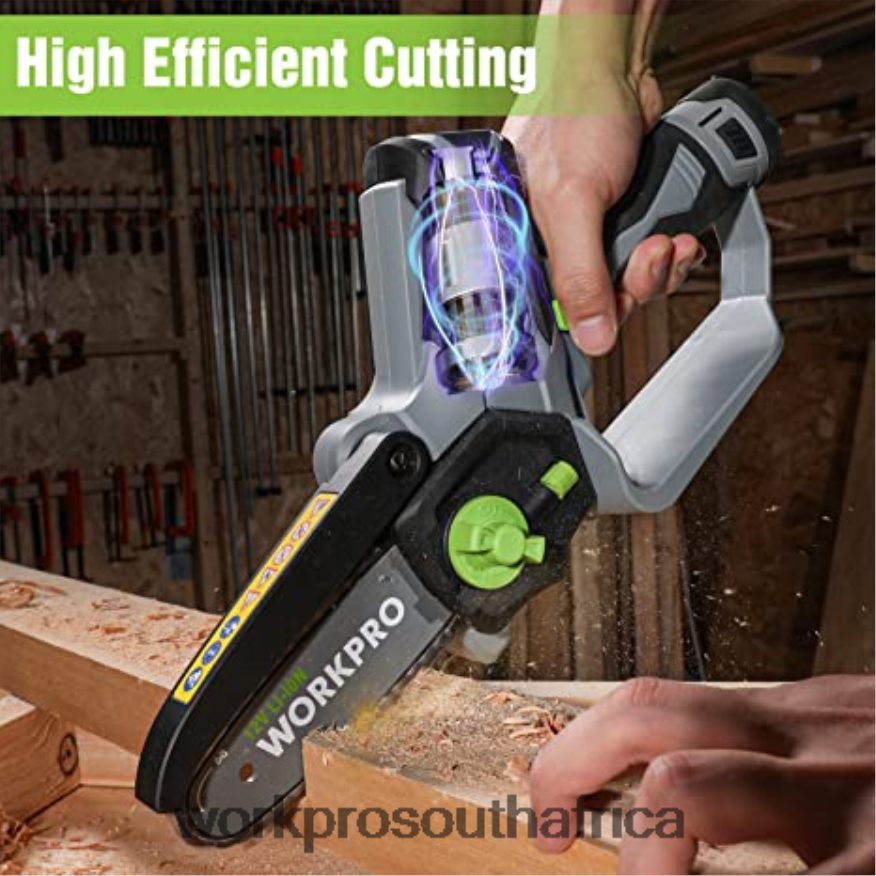 ZA WORKPRO Cordless Chain Saw & 7 Piece Garden Tools Set & 2 Pairs Garden Gloves & Garden Knee Pads Useful 4B8V2T314 Tool