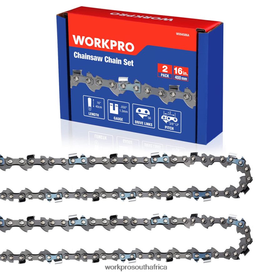 ZA WORKPRO 2-Pack Chainsaw Chain, 3/8"Pitch, 56 Drive Links Wood Cutting Saw Chain for Chainsaw Parts Useful 4B8V2T204 Tool