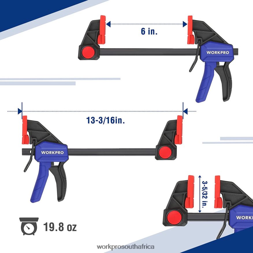 ZA WORKPRO 2 Pcs Bar Clamps for Woodworking, Medium Duty 300lbs One-Handed Clamp/Spreader Helpful 4B8V2T123 Tool