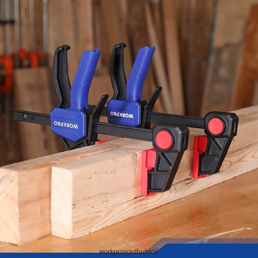 ZA WORKPRO 2 Pcs Bar Clamps for Woodworking, Medium Duty 300lbs One-Handed Clamp/Spreader Helpful 4B8V2T123 Tool