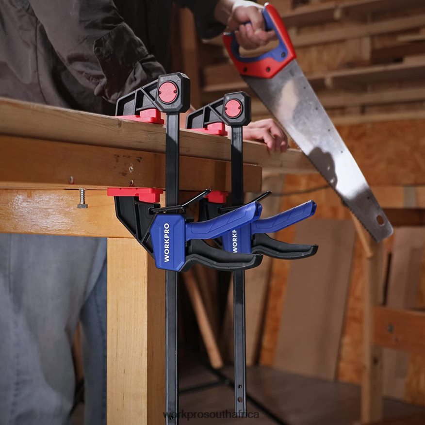ZA WORKPRO 2 Pcs Bar Clamps for Woodworking, Medium Duty 300lbs One-Handed Clamp/Spreader Morden 4B8V2T118 Tool