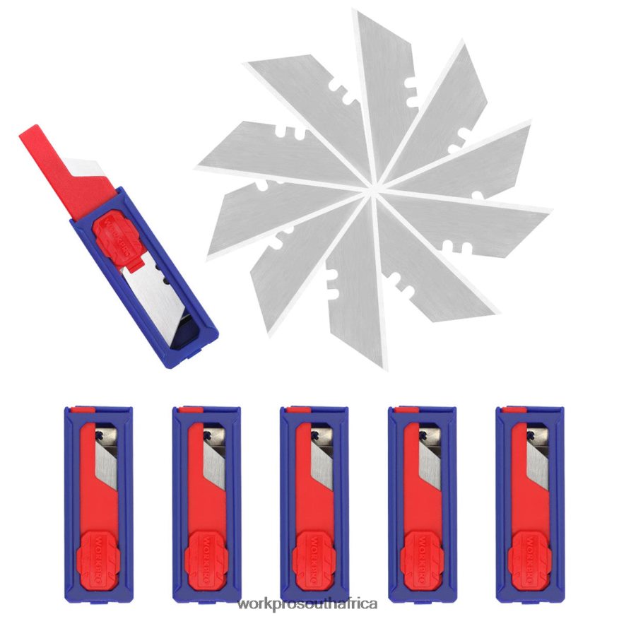 ZA WORKPRO Utility Knife Blades, SK5 Steel Box Cutter Blades Refills, Standard Size with Individual Dispenser, Pack of 50 Morden 4B8V2T55 Tool
