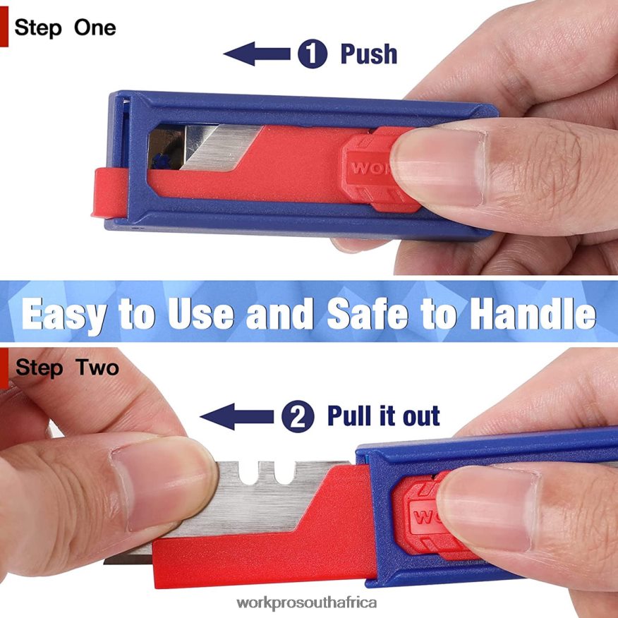 ZA WORKPRO Utility Knife Blades, SK5 Steel Box Cutter Blades Refills, Standard Size with Individual Dispenser, Pack of 50 Morden 4B8V2T55 Tool