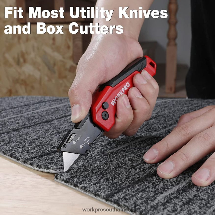 ZA WORKPRO Utility Knife Blades, SK5 Steel Box Cutter Blades Refills, Standard Size with Individual Dispenser, Pack of 50 Morden 4B8V2T55 Tool