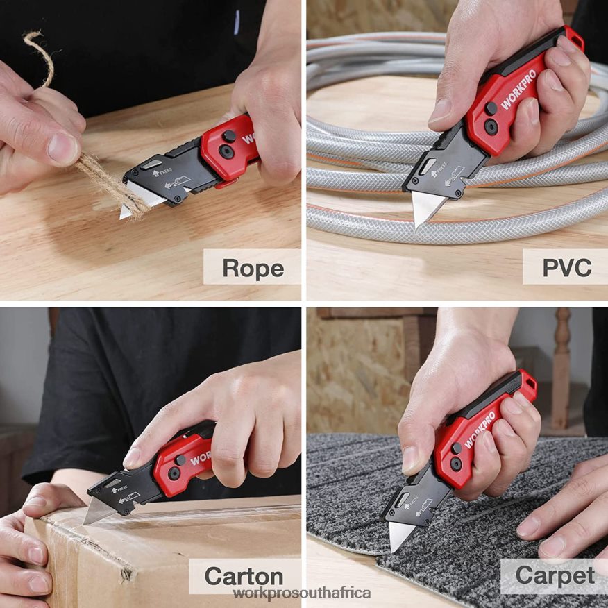 ZA WORKPRO Utility Knife Blades, SK5 Steel Box Cutter Blades Refills, Standard Size with Individual Dispenser, Pack of 50 Morden 4B8V2T55 Tool