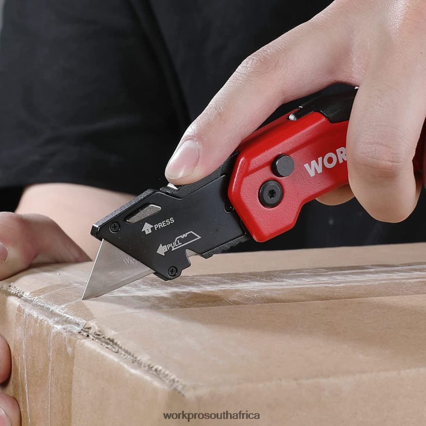 ZA WORKPRO Utility Knife Blades, SK5 Steel Box Cutter Blades Refills, Standard Size with Individual Dispenser, Pack of 50 Morden 4B8V2T55 Tool