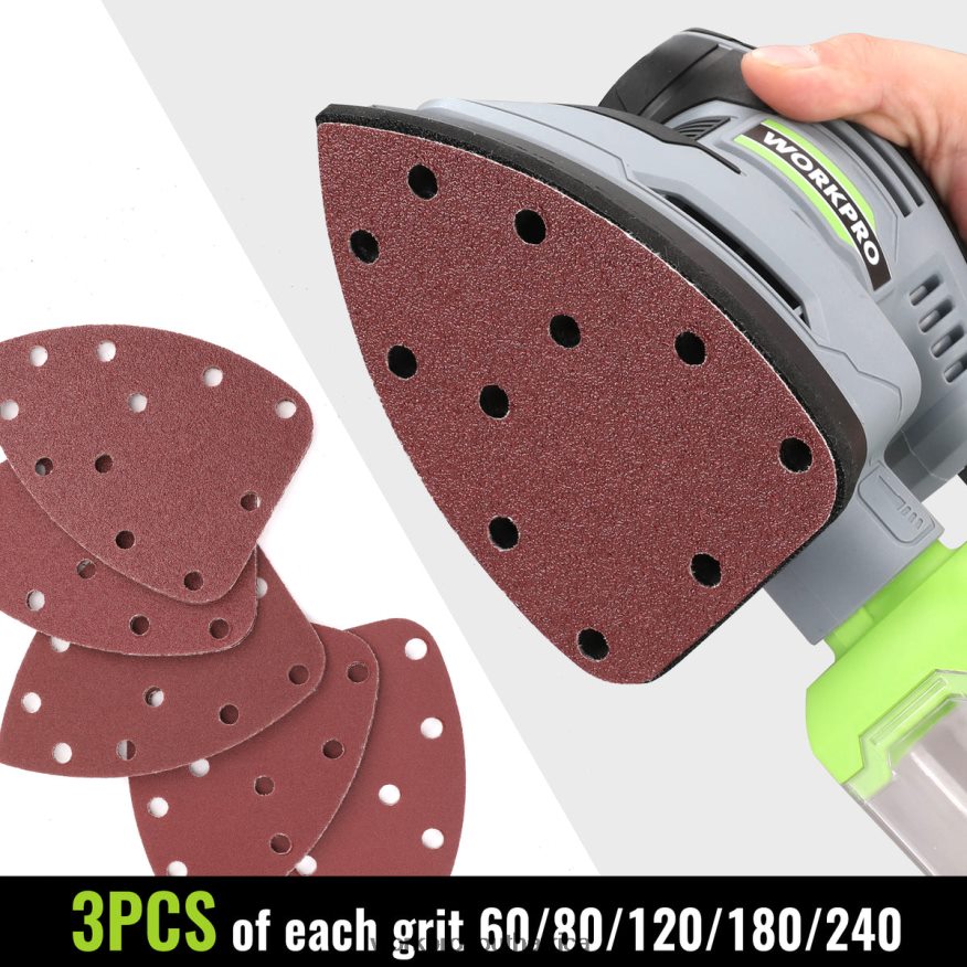ZA WORKPRO 1.6 Amp Detail Sander, 13000 OPM Compact Electric Sander with Dust Collector Helpful 4B8V2T239 Tool