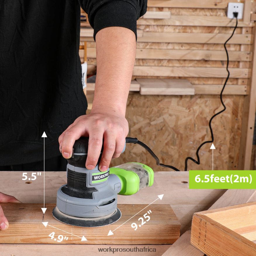 ZA WORKPRO 2.5 Amp Electric 5-Inch Random Orbit Sander, 6 Variable Speeds 7000 to 14000 RPM Useful 4B8V2T233 Tool