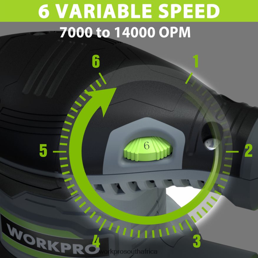 ZA WORKPRO 2.5 Amp Electric 5-Inch Random Orbit Sander, 6 Variable Speeds 7000 to 14000 RPM Useful 4B8V2T233 Tool