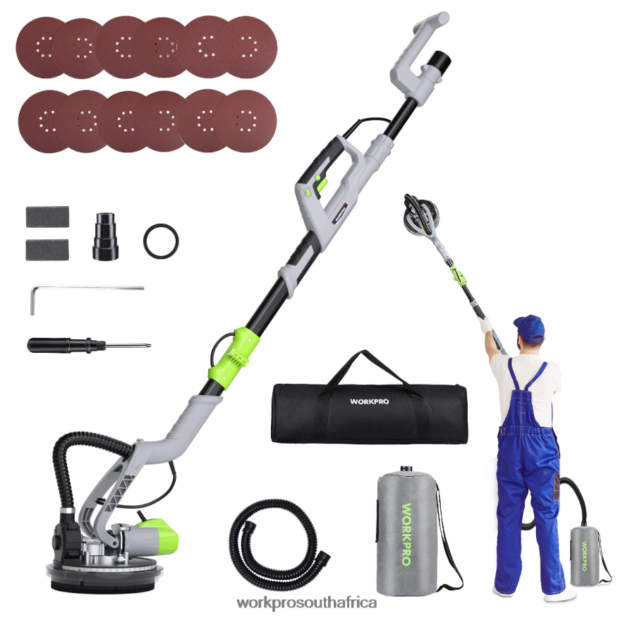ZA WORKPRO 720W Electric Drywall Sander with Vacuum Morden 4B8V2T228 Tool