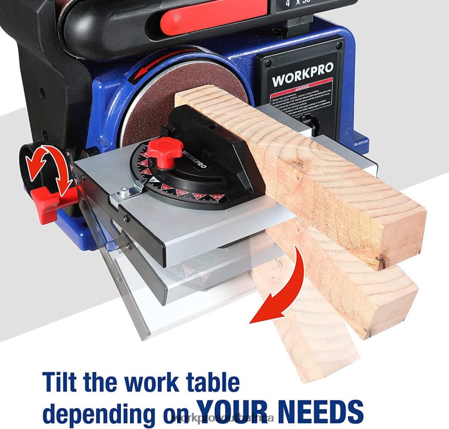 ZA WORKPRO Belt Disc Sander, 4 in. x 36 in. Belt & 6 in. Disc Sander with 6 pcs Sandpapers, Cast Iron Base for Sanding Woodworking Useful 4B8V2T235 Tool