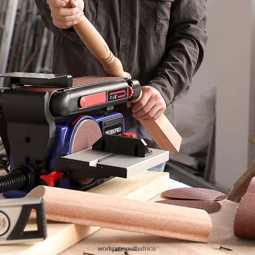 ZA WORKPRO Belt Disc Sander, 4 in. x 36 in. Belt & 6 in. Disc Sander with 6 pcs Sandpapers, Cast Iron Base for Sanding Woodworking Useful 4B8V2T235 Tool