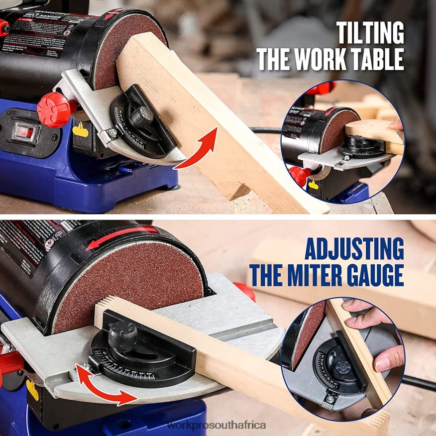 ZA WORKPRO Disc Belt Sander, 1 in. x 30 in. Belt & 5 in. Sanding Disc, including 6 PCS Sandpapers Helpful 4B8V2T237 Tool