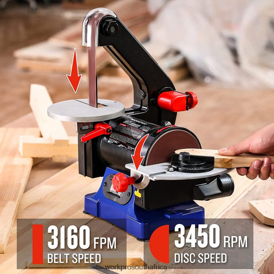 ZA WORKPRO Disc Belt Sander, 1 in. x 30 in. Belt & 5 in. Sanding Disc, including 6 PCS Sandpapers Helpful 4B8V2T237 Tool