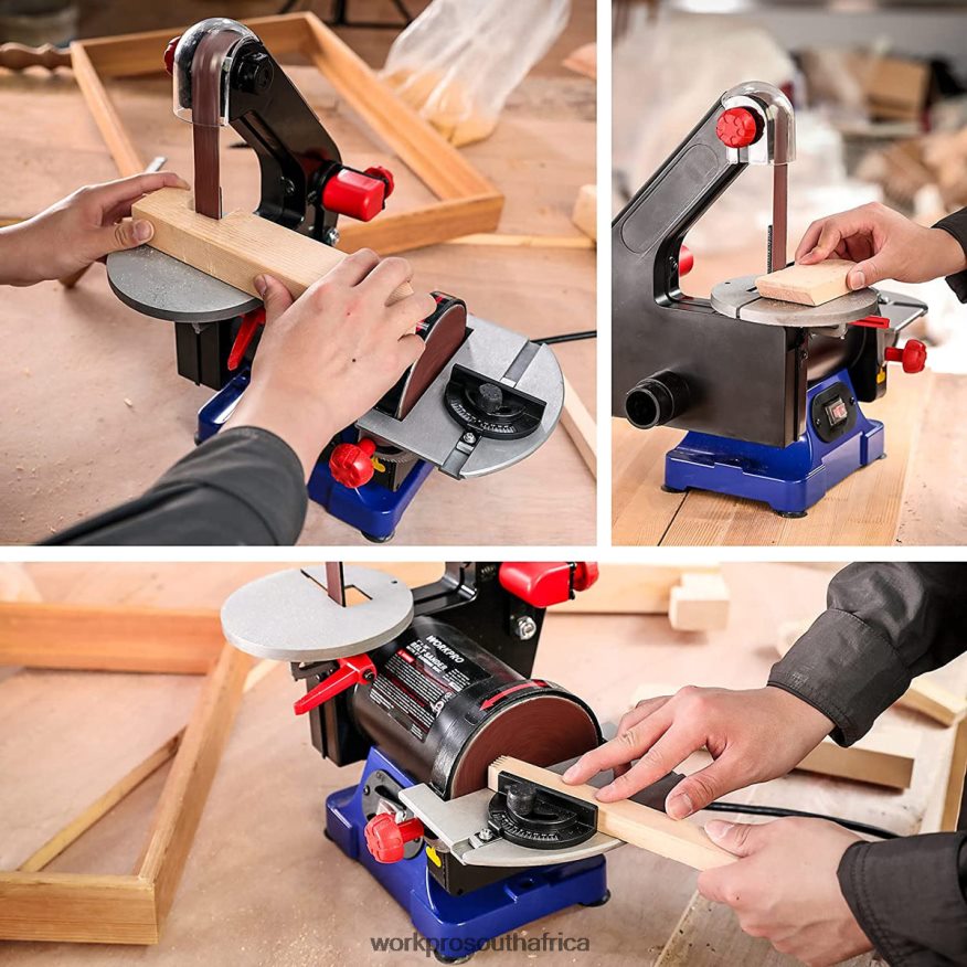 ZA WORKPRO Disc Belt Sander, 1 in. x 30 in. Belt & 5 in. Sanding Disc, including 6 PCS Sandpapers Helpful 4B8V2T237 Tool