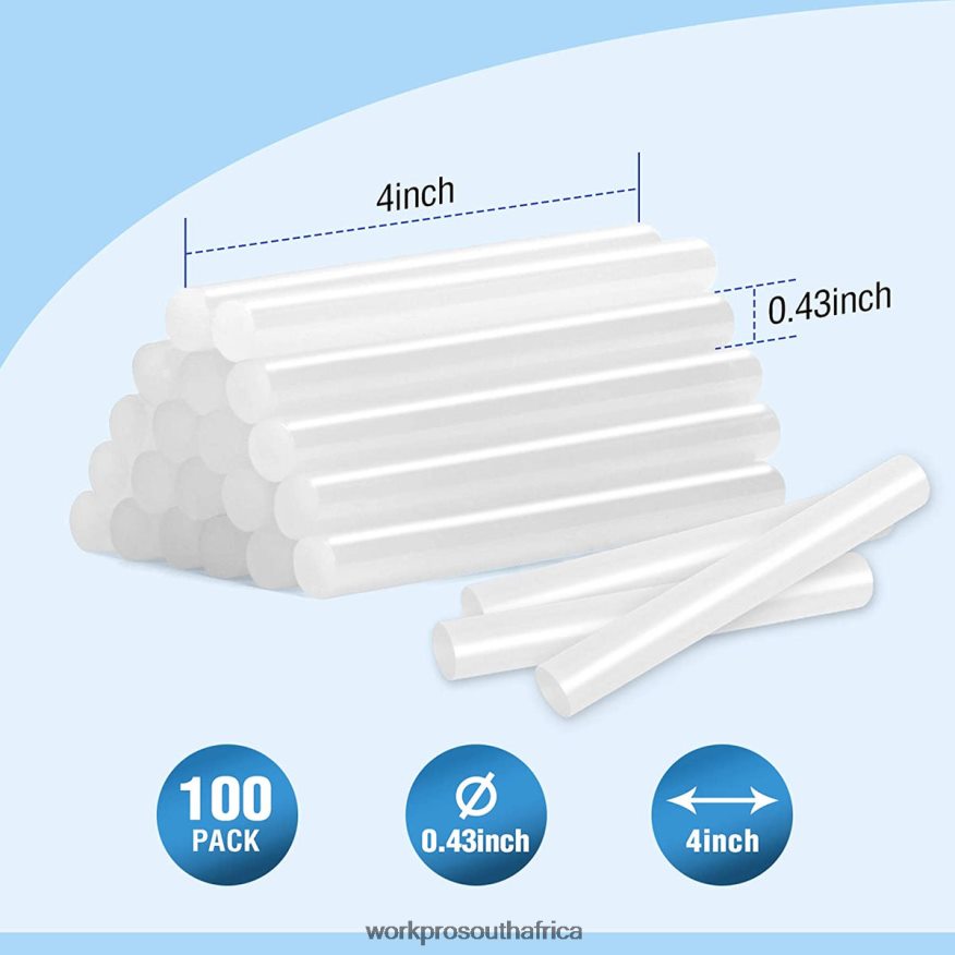 ZA WORKPRO 100-pack Full Size Hot Glue Sticks Compatible with Most Glue Guns New 4B8V2T196 Tool