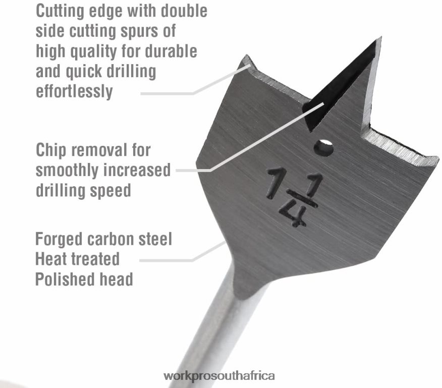 ZA WORKPRO 13 Pcs Spade Drill Bit Set in SAE with Nylon Storage Pouch Helpful 4B8V2T211 Tool