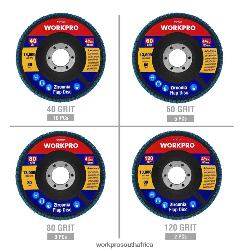 ZA WORKPRO 20 Pcs Flap Discs Zirconia Abrasive Grinding Wheel and Flap Sanding Disc Useful 4B8V2T209 Tool